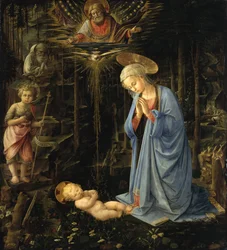 Die Jungfrau, die das Kind anbetet / Die Anbetung im Wald, Die Heilige Familie mit dem jungen St. Johannes