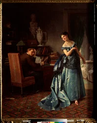 Eine modische Dame, Vorbereitung für einen Ball