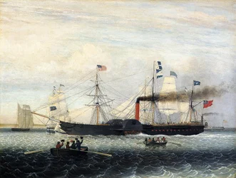 Die Britannia fährt in den Hafen von Boston ein, 1848