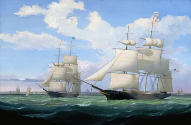Die Schiffe „Winged Arrow“ und „Southern Cross“ im Hafen von Boston