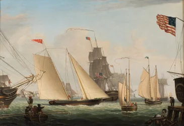 Yacht Northern Light im Hafen von Boston, 1845
