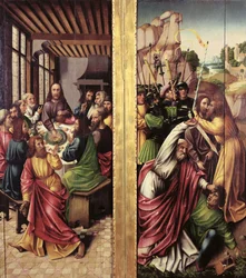 Judaskuss und Letztes Abendmahl, um 1500