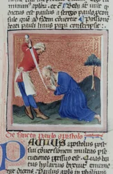 Ms Gen 1111 Seite aus der Legenda Aurea, Brügge, ca. 1400-10
