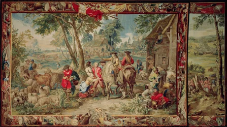 Plünderung, aus der Serie Militärwissenschaft, Werkstatt von Judocus de Vos, ca. 1715-24