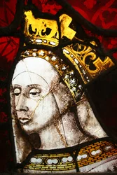 Königin Elizabeth Woodville, ca. 1480 (Buntglas)