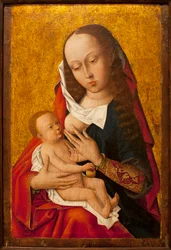 Die Jungfrau und das Kind - Gemälde eines flämischen Meisters, ca. 1475-1500 - Museum für Alte Kunst von Lissabon (Portugal)