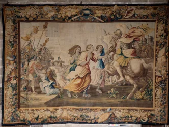 Die Kathedrale. Die Kathedralsammlung. Flämischer Wandteppich. Die Geschichte Roms (?). Signiert: „BB D EGGERMANS. Ian Le Clerc, D Eggermans“. Brüssel. Anfang 17. Jahrhundert.