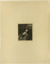 Frau mit schottischem Hut