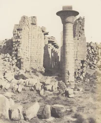 Karnak Theben, Hof des Palastes - Ansicht von Punkt I, 1851-52, gedruckt 1853-54