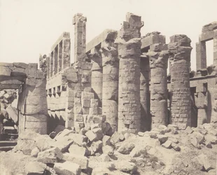 Karnak Theben, Palast - Hypostylhalle - Gesamtansicht vom Punkt Q, 1851-52, gedruckt 1853-54