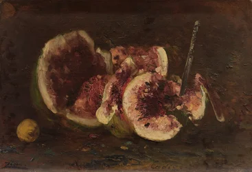 Stillleben mit Wassermelone und Messer, 2. Hälfte des 19. Jahrhunderts