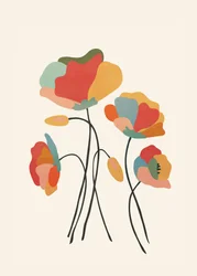 Bunte abstrakte Mohnblumen