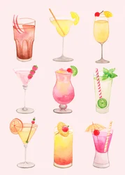 Leuchtende Sommercocktails