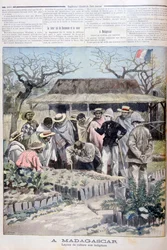 Landwirtschaftliche Lektion für die Ureinwohner Madagaskars, 1897