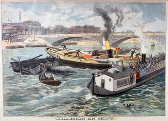 Kollision auf der Seine, Paris, 1897