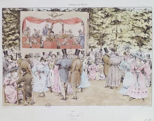 Musikalische Unterhaltung im Neuen Tivoli-Garten, Paris, graviert von C. Motte, 1827
