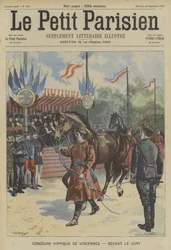 Pferdeparade vor der Jury bei einem Wettbewerb in Vincennes, Paris