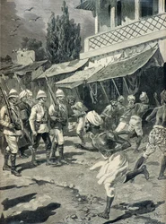 Aufstand in der Stadt Bombay im Jahr 1898