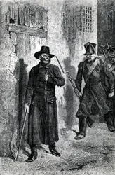Javert jagt Valjean, Illustration aus 
