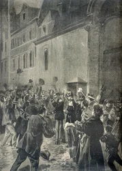 Major Esterhazy vom Publikum gefeiert, das seinen Freispruch feiert