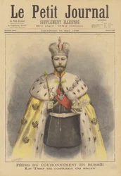 Zar Nikolaus II. von Russland in seinen Krönungsroben