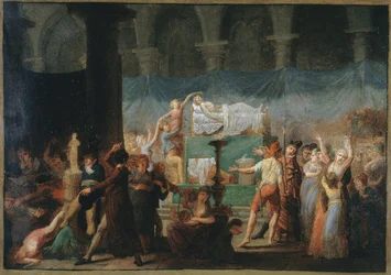 Begräbnis von Marat, in der Kirche der Cordeliers, 15. und 16. Juli 1793, um 1793