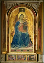 Heilige Maria und Kind, umgeben von musizierenden Engeln