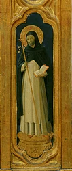Detail des Santa Trinita Altars, Rahmen und Spitzen von Lorenzo Monaco (Piero di Giovanni) (ca. 1370-1425) fertiggestellt ca. 1434