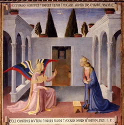 Geschichte des Lebens Christi: die Verkündigung mit der Taube des Heiligen Geistes