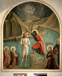 Die Taufe Christi durch Johannes den Täufer - Fresko von Guido di Pietro