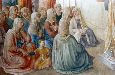 St. Stephan predigt (Detail), Mitte des 15. Jahrhunderts