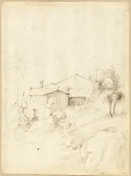 Kloster am Hang eines felsigen Hügels