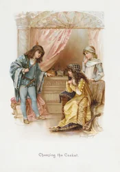 Die Wahl der Schatulle (Chromolithografie)