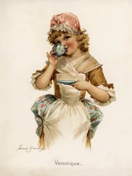 Mädchen: Veronique (Farblithografie)