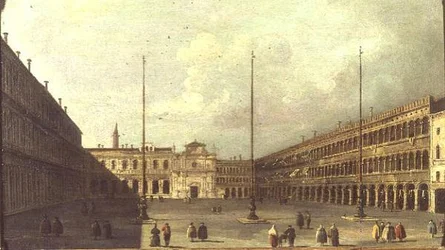 Die Piazza San Marco, Venedig, mit Figuren