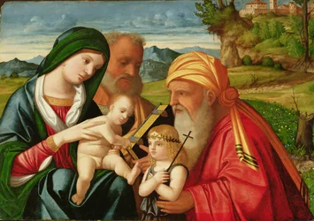 Heilige Familie mit St. Simeon und Johannes dem Täufer, frühes 16. Jahrhundert