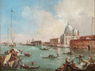 Der Canal Grande mit Blick auf Santa Maria Della Salute und die Dogana, um 1800-50