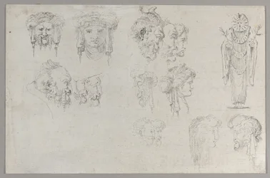 Studien von Köpfen, ca. 1744