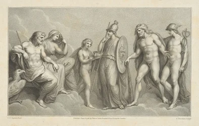 Herkules wird Jupiter und Juno vorgestellt
