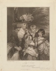 Lady Charlotte Smith und ihre Kinder; George Henry, Louisa und Charlotte