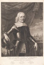 Martin Van Juchen, Oberst und Kommandant der Stadt Wesel und der ihr unterstellten Festungen, unter dem Harnisch ergraut