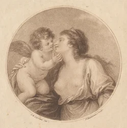 Sappho umarmt Amor