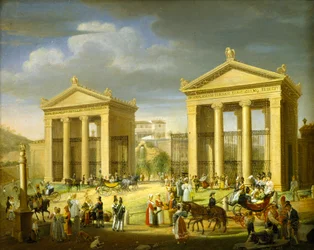 Der Zugang zur Villa Borghese, Rom, 1838