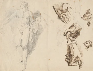Apollo und Studien der eigenen Hand des Künstlers [recto]