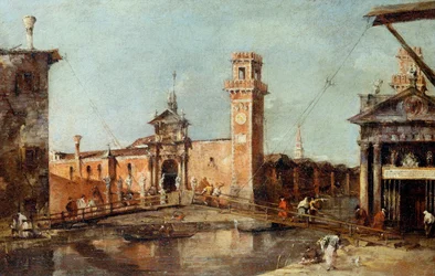 Der Eingang zum Arsenal in Venedig
