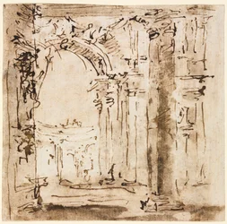 Paar Zeichnungen: Skizze des Labyrinths der Villa Pisani und Piazza San Marco..., 1773-1778