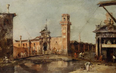 Der Eingang zum Arsenal in Venedig