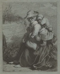 Sitzende Bäuerin mit schlafendem Kind, 1758-1759