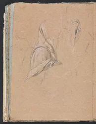 Verona Skizzenbuch: Draperiestudie mit linker Hand (Seite 56)