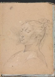 Verona-Skizzenbuch: Frau mit geschlossenen Augen, Seite 15, 1760